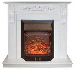 Каминокомплект RealFlame Dominica STD/EUG WT с очагом Majestic Lux Black S
