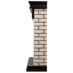 Каминокомплект Firelight Bricks 25U (угловой) с очагом Electrolux EFP/P-2520LS камень бежевый/шпон темный дуб