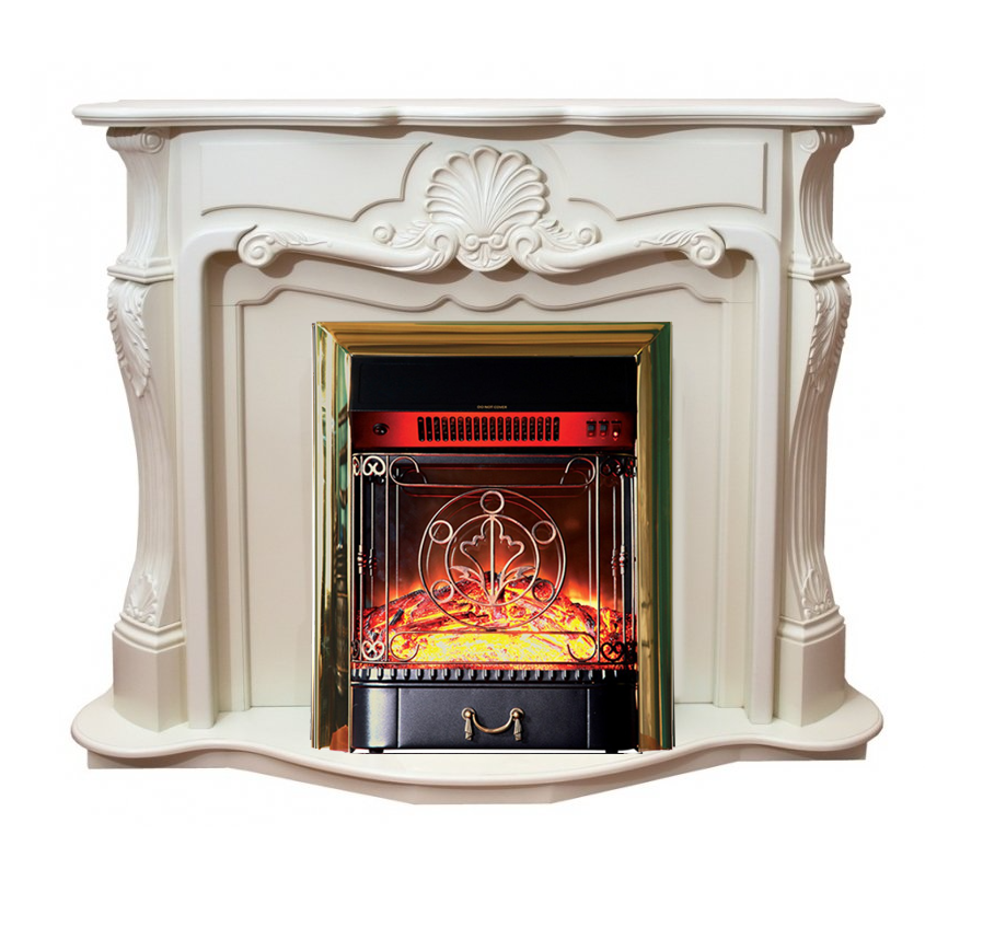Каминокомплект Interflame Грация с очагом Majestic FX M Brass белый