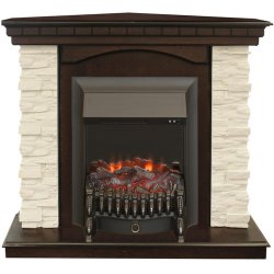 Каминокомплект RealFlame Elford Corner STD/EUG/25&#039;5/HL AO с очагом Fobos s Lux Black/Brass